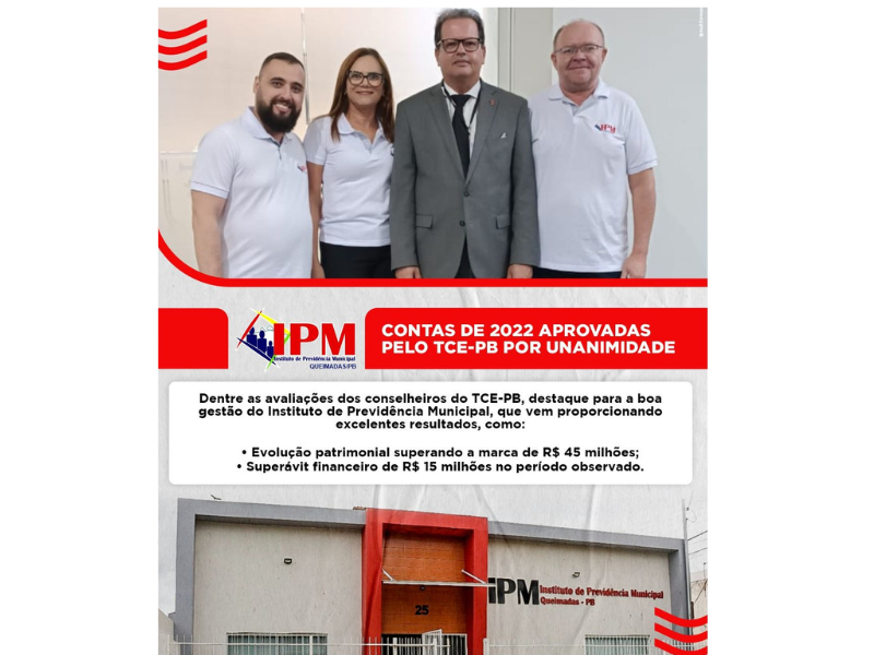 TCE-PB APROVA POR UNANIMIDADE AS CONTAS DO IPM QUEIMADAS